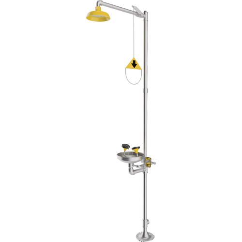 Douche durgence et douche oculaire combin&eacute;es, Socle Distribution Industrielle GC