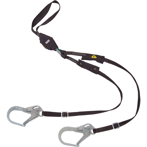V-Series Utility Energy Absorbing Lanyard, 6', Rebar Hook Center, Snap Hook Leg Ends, Nylon Distribution Industrielle GC