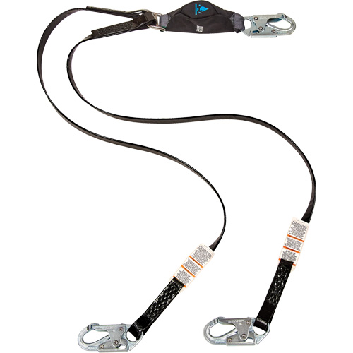 Anti-Corrosion Energy Absorbing Lanyard, 6', Snap Hook Center, Snap Hook Leg Ends, Polyester Distribution Industrielle GC