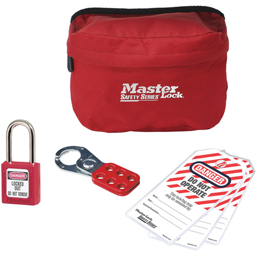 Trousse de cadenassage personnalis&eacute;e avec cadenas en thermoplastique Zenex, 6 composants compris Distribution Industrielle GC