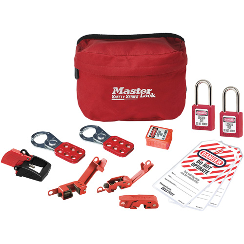 Trousse de cadenassage standard avec cadenas en thermoplastique Zenex, Ensemble &eacute;lectrique, 13 composants compris Distribution Industrielle GC