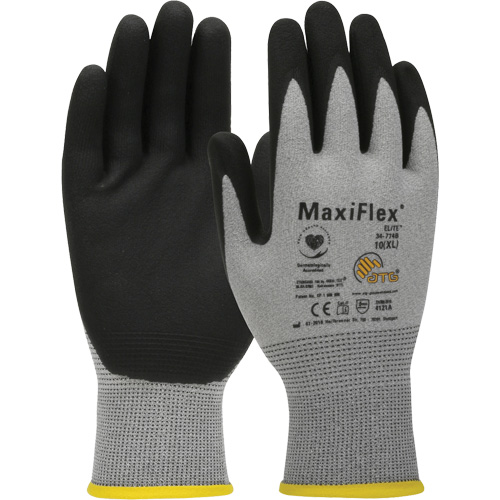 Gants compatibles avec les &eacute;crans tactiles ultral&eacute;gers ATG MaxiFlex Elite, Grand, R&ecirc;vetement Nitrile, Calibre 18, Enveloppe en Nylon Distribution Industrielle GC