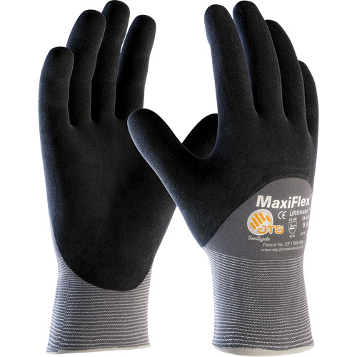 Gants compatibles avec les &eacute;crans tactiles ATG MaxiFlex Ultimate, Grand, R&ecirc;vetement Nitrile, Calibre 15, Enveloppe en Nylon/&eacute;lasthanne Distribution Industrielle GC