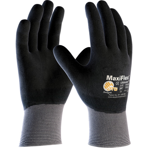 Gants compatibles avec les &eacute;crans tactiles ATG MaxiFlex Ultimate, Grand, R&ecirc;vetement Nitrile, Calibre 15, Enveloppe en Nylon/&eacute;lasthanne Distribution Industrielle GC
