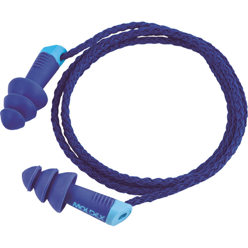 Bouchons d'oreilles r&eacute;utilisables et d&eacute;tectables Alphas, Avec cordon, Taille unique, Vrac - Sac en poly, NRR dB 27 Distribution Industrielle GC