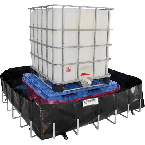 Berme de confinement des d&eacute;versements Ultra-IBC Berm, Capacit&eacute; 400 gal. US, 6' la x 6' lo x 18" h, Support en L Distribution Industrielle GC
