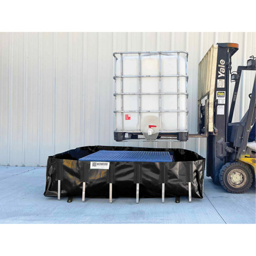 Berme de confinement des d&eacute;versements Ultra-IBC Berm, Capacit&eacute; 400 gal. US, 6' la x 6' lo x 18" h, Support en L Distribution Industrielle GC