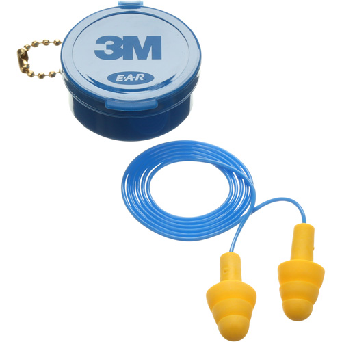 Bouchons d'oreilles pr&eacute;moul&eacute;s E-A-R Ultrafit, Avec cordon, Paire - Boîtier en plastique, 25 dB NRR, Taille unique Distribution Industrielle GC