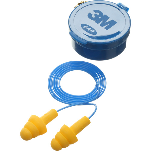 Bouchons d'oreilles pr&eacute;moul&eacute;s E-A-R Ultrafit, Avec cordon, Paire - Boîtier en plastique, 25 dB NRR, Taille unique Distribution Industrielle GC