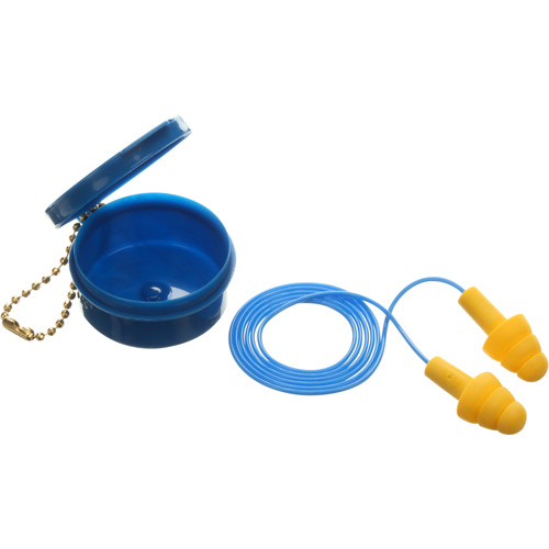 Bouchons d'oreilles pr&eacute;moul&eacute;s E-A-R Ultrafit, Avec cordon, Paire - Boîtier en plastique, 25 dB NRR, Taille unique Distribution Industrielle GC