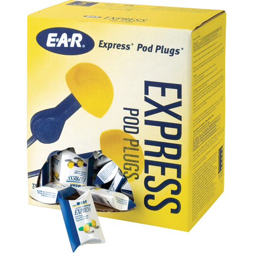 E-A-R Express Pod Plugs Earplugs, Uncorded, Bulk - Pillow Pack, 25 dB NRR, One-Size Distribution Industrielle GC