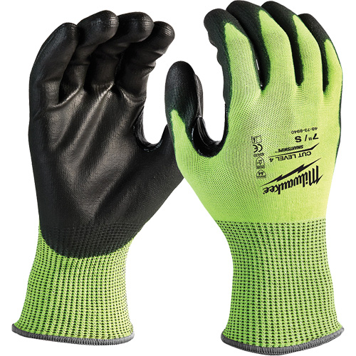 Gants haute visibilit&eacute; r&eacute;sistant aux coupures, Taille Petit, Calibre 13, Rev&ecirc;tement Nitrile/Polyur&eacute;thane, Enveloppe en Poly&eacute;thyl&egrave;ne, ANSI/ISEA 105 niveau 4 Distribution Industrielle GC