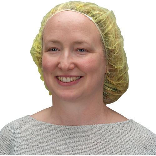 Bonnets bouffants, Polypropyl&egrave;ne, 21", Jaune Distribution Industrielle GC