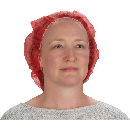 Bonnets bouffants, Polypropyl&egrave;ne, 24", Rouge Distribution Industrielle GC