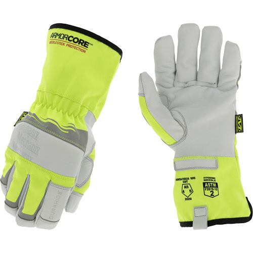 Gants de protection haute visibilit&eacute; contre les &eacute;pingles, Taille Petit, Rev&ecirc;tement Polyur&eacute;thane, Enveloppe en DuraHide, ASTM ANSI niveau A5 Distribution Industrielle GC
