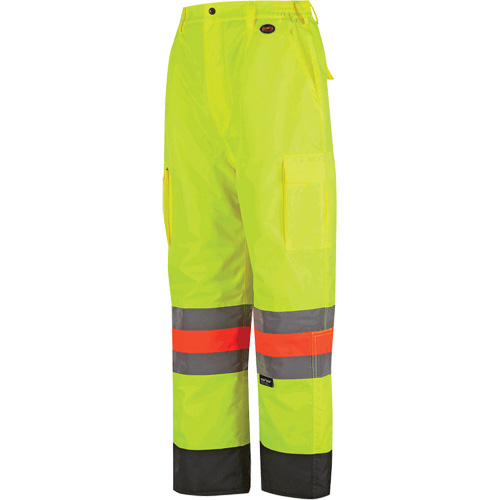 6041 Pantalon de contr&ocirc;le de la circulation pour l'hiver qu&eacute;b&eacute;cois, Polyester, T-petit, Jaune lime haute visibilit&eacute; Distribution Industrielle GC