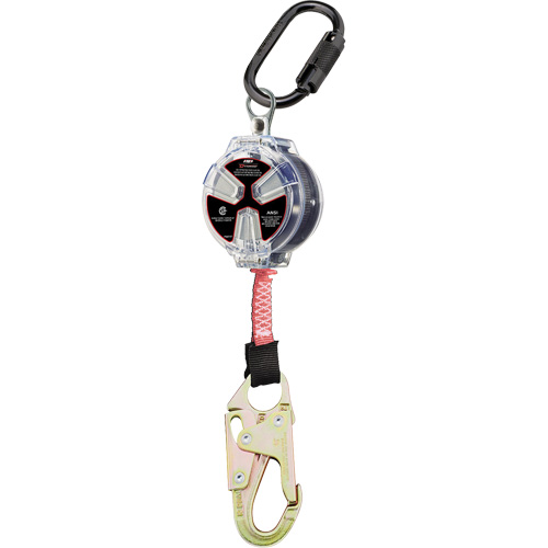 Cordage de s&eacute;curit&eacute; autor&eacute;tractable avec petit mousqueton Dynamic, 6', Polyester, Pivotant Distribution Industrielle GC