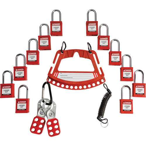 Lock & Tag Carrier with Keyed Different Nylon Safety Lockout Padlocks Distribution Industrielle GC