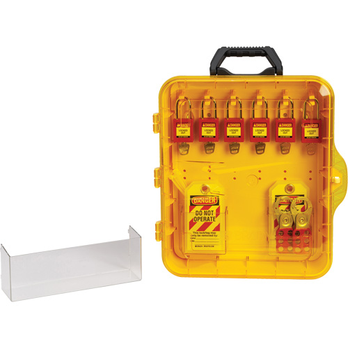 Station de cadenassage avec cadenas de s&eacute;curit&eacute; en nylon &agrave; cl&eacute;s diff&eacute;rentes, Cadenas Plastique, Capacit&eacute; de 6, Cadenas Compris Distribution Industrielle GC