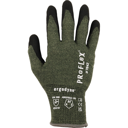 Gants r&eacute;sistant &agrave; la coupe Proflex 7042, Taille Petit, Calibre 18, Rev&ecirc;tement Nitrile, Enveloppe en Aramide, ASTM ANSI niveau A4/EN 388 niveau D Distribution Industrielle GC