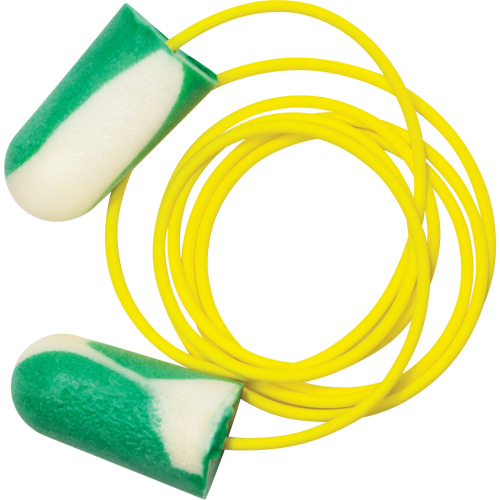 Bouchons d'oreilles biosourc&eacute;s Mega Bullet BioSoft, Vrac - Boîte, Avec cordon Distribution Industrielle GC