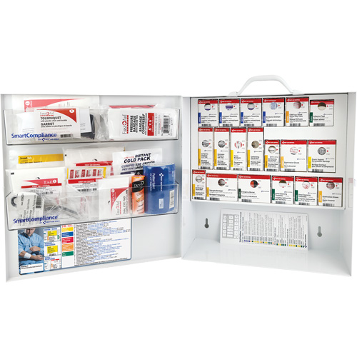Armoire pour premiers soins SmartCompliance, R&eacute;pond &agrave; la norme CSA Z1220-17 type 3 environnements &agrave; haut risque, Petit (2-25 travailleurs) Distribution Industrielle GC