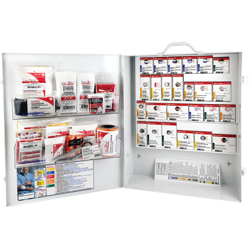 Armoire pour premiers soins SmartCompliance, R&eacute;pond &agrave; la norme CSA Z1220-17 type 3 environnements &agrave; haut risque, Moyen (26-50 travailleurs) Distribution Industrielle GC