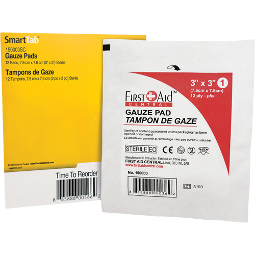 Recharge de gaze SmartCompliance, Tampon, 3" lo x 3" la, St&eacute;rile, Dispositif m&eacute;dical Classe 1 Distribution Industrielle GC