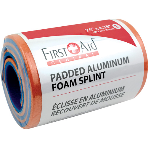 Attelle, Polyvalent, Aluminium rembourr&eacute; au caoutchouc-mousse, 24", Non m&eacute;dical Distribution Industrielle GC