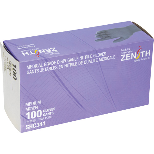 Medical Grade Disposable Gloves, Medium, Nitrile, 6-mil, Powder-Free, Black, Class 2 Distribution Industrielle GC
