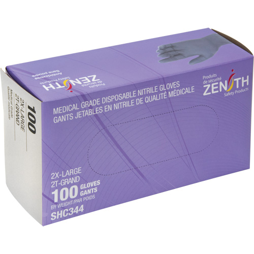 Medical Grade Disposable Gloves, 2X-Large, Nitrile, 6-mil, Powder-Free, Black, Class 2 Distribution Industrielle GC