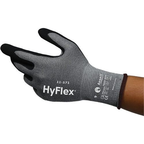 HyFlex&reg; 11-571 Cut-Resistant Gloves, Size 5, 15 Gauge, Nitrile Coated, Nylon/HPPE/Spandex Shell, ASTM ANSI Level A4/EN 388 Level D Distribution Industrielle GC