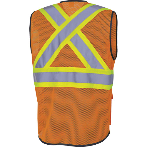 6960 Front Mesh Safety Vest, High Visibility Orange, Medium, Polyester Distribution Industrielle GC