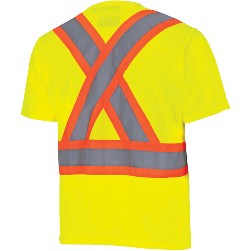 6991 Bird's-Eye Safety Shirt, Polyester, 3X-Large, High Visibility Lime-Yellow Distribution Industrielle GC
