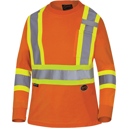 6968 T-shirt de s&eacute;curit&eacute; en il-de-perdrix pour femme, Polyester, T-petit, Orange haute visibilit&eacute; Distribution Industrielle GC