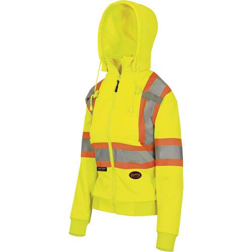 6925W Chandail &agrave; capuche avec fermeture &eacute;clair pour femme, T-petit, Jaune haute visibilit&eacute; Distribution Industrielle GC