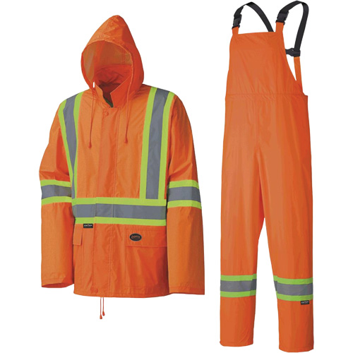 5598 Combinaison de pluie imperm&eacute;able et l&eacute;g&egrave;re, Polyester/PVC, Petit, Orange haute visibilit&eacute; Distribution Industrielle GC