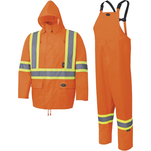 5618 Combinaison de pluie 150D, Polyester/Polyur&eacute;thane, Petit, Orange haute visibilit&eacute; Distribution Industrielle GC