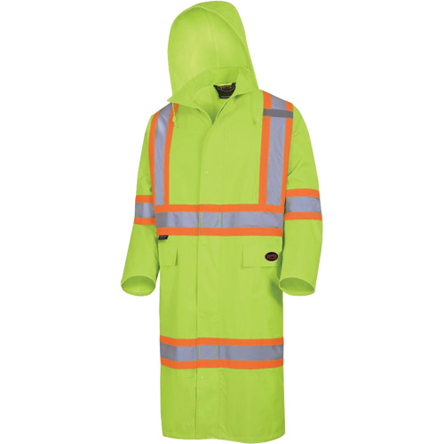 5631 Manteau long imperm&eacute;able The Rock 300D, Polyester, Petit, Jaune lime haute visibilit&eacute; Distribution Industrielle GC