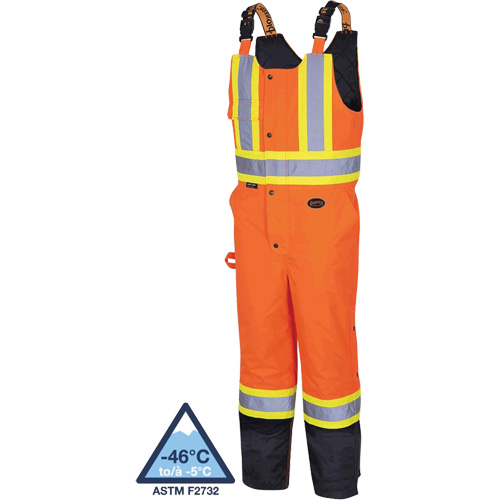 5040BB Salopettes matelass&eacute;es imperm&eacute;ables, Polyester, T-petit, Noir/Orange haute visibilit&eacute; Distribution Industrielle GC