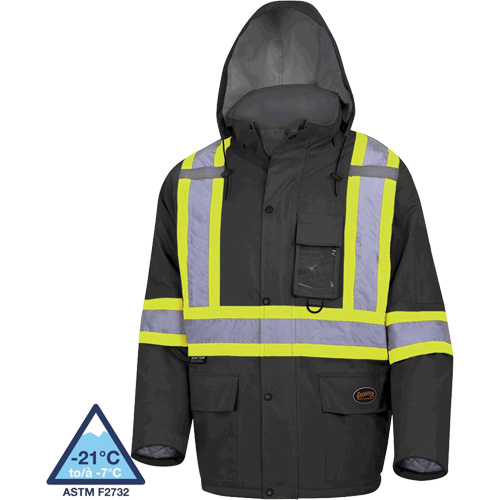 5031BK Waterproof Quilted Safety Parka, Black, Small Distribution Industrielle GC