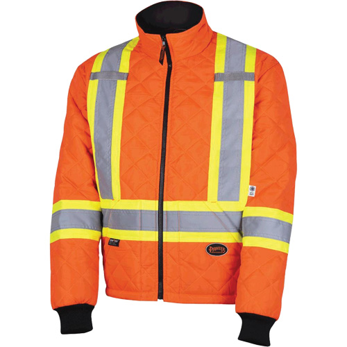 5015A Manteau matelass&eacute; pour cong&eacute;lateur, Polyester, Orange haute visibilit&eacute;, T-petit Distribution Industrielle GC