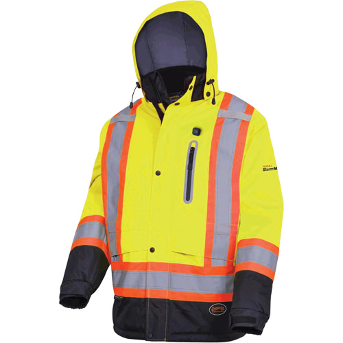 5408 Waterproof Heated Insulated Jacket, Men's, Small, High Visibility Lime-Yellow Distribution Industrielle GC