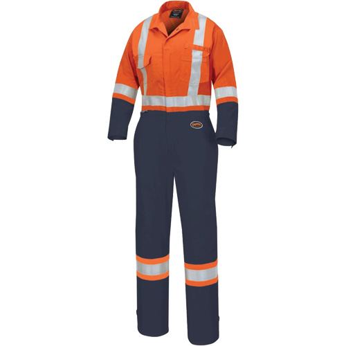 5514WBB Combinaisons de s&eacute;curit&eacute; pour femmes 2 tons, T-petit, Orange haute visibilit&eacute;/Bleu marin Distribution Industrielle GC