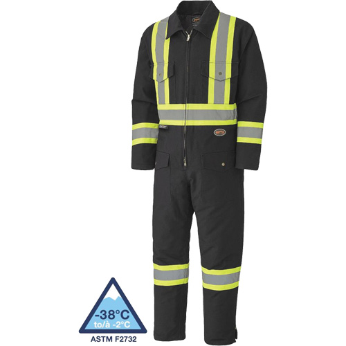 5539BKA Combinaison en toile de coton matelass&eacute;e, Petit, Noir Distribution Industrielle GC