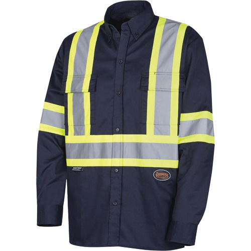 4414 Chemise de travail, Poly-coton, Petit, Bleu marin Distribution Industrielle GC