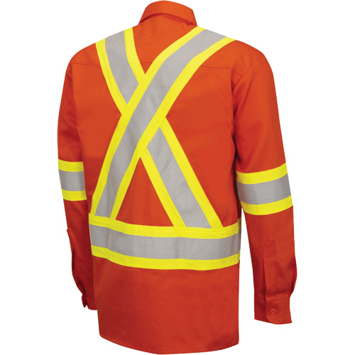 7743 Chemise de s&eacute;curit&eacute; ignifug&eacute;e FR-Tech, Petit, Orange haute visibilit&eacute; Distribution Industrielle GC