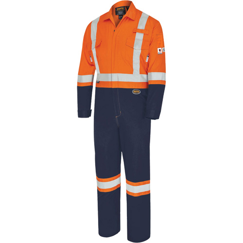 7702BB Combinaison de s&eacute;curit&eacute; FR-Tech 2 tons, Taille 36, Bleu marin/Orange, 10 cal/cm² Distribution Industrielle GC