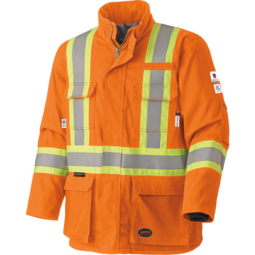 5533 Manteau de s&eacute;curit&eacute; ignifuge, Petit, Orange haute visibilit&eacute;, 58 cal/cm² Distribution Industrielle GC