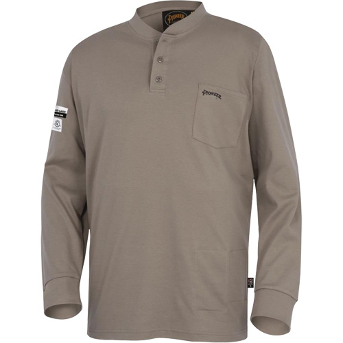 331 FR Interlock Henley Shirt, Small, Beige Distribution Industrielle GC